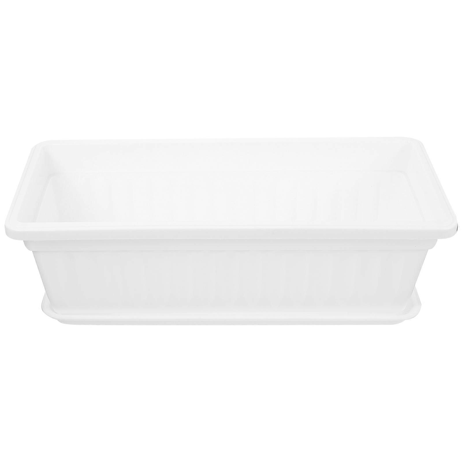 Vegetables Planting Pot Plastic Rectangular Flowerpot for 4Pcs Balcony Use