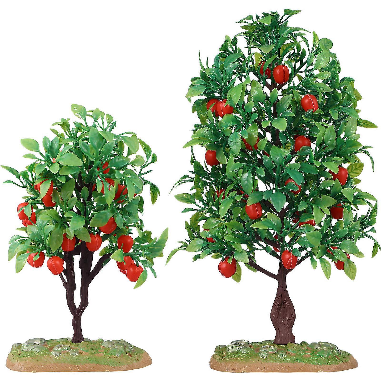 Miniature Scene Trees Model Trees for Decoration 8Pcs Artificial Green Plastic