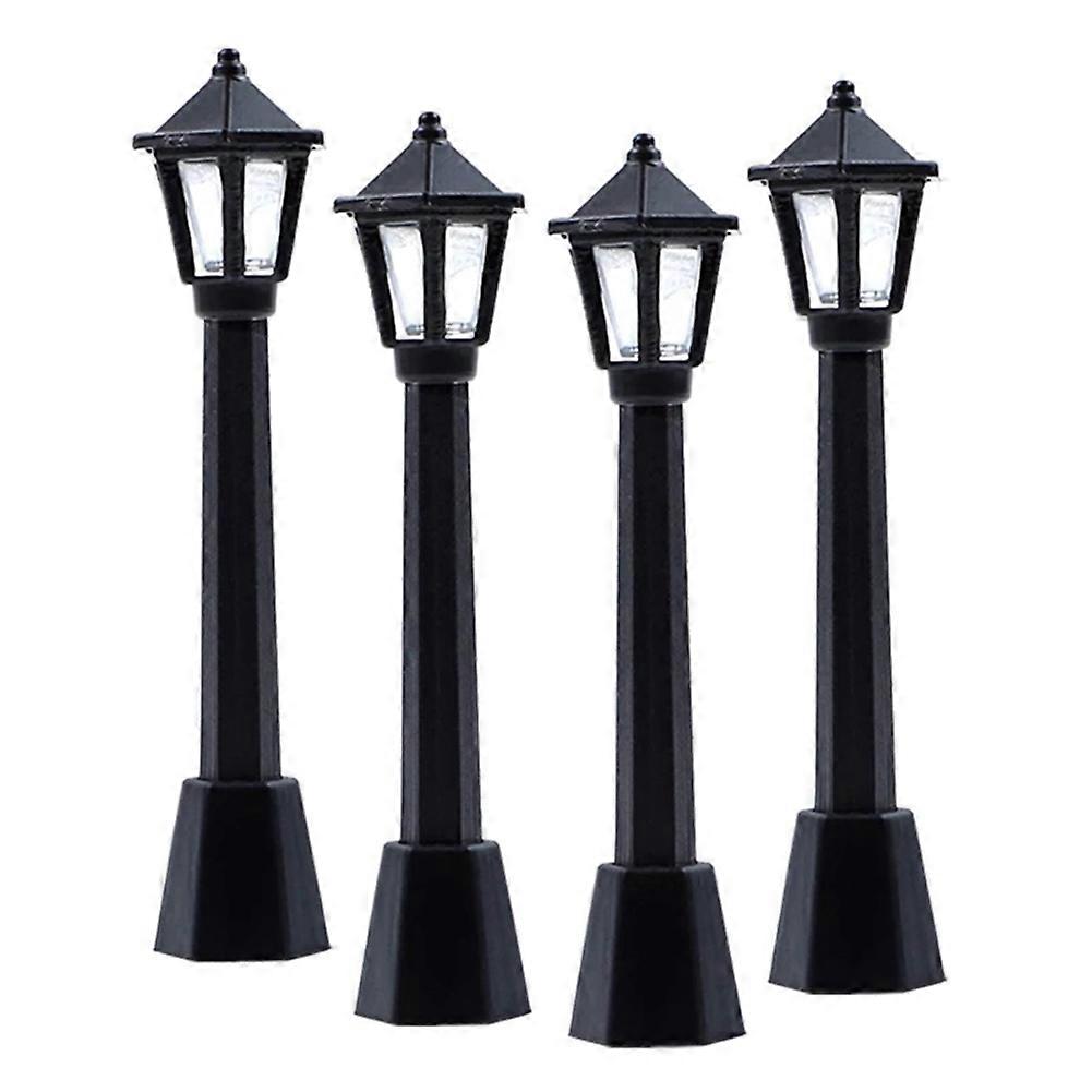 4Pcs Street Post Lights Model Railway Train Lamp Post Lights