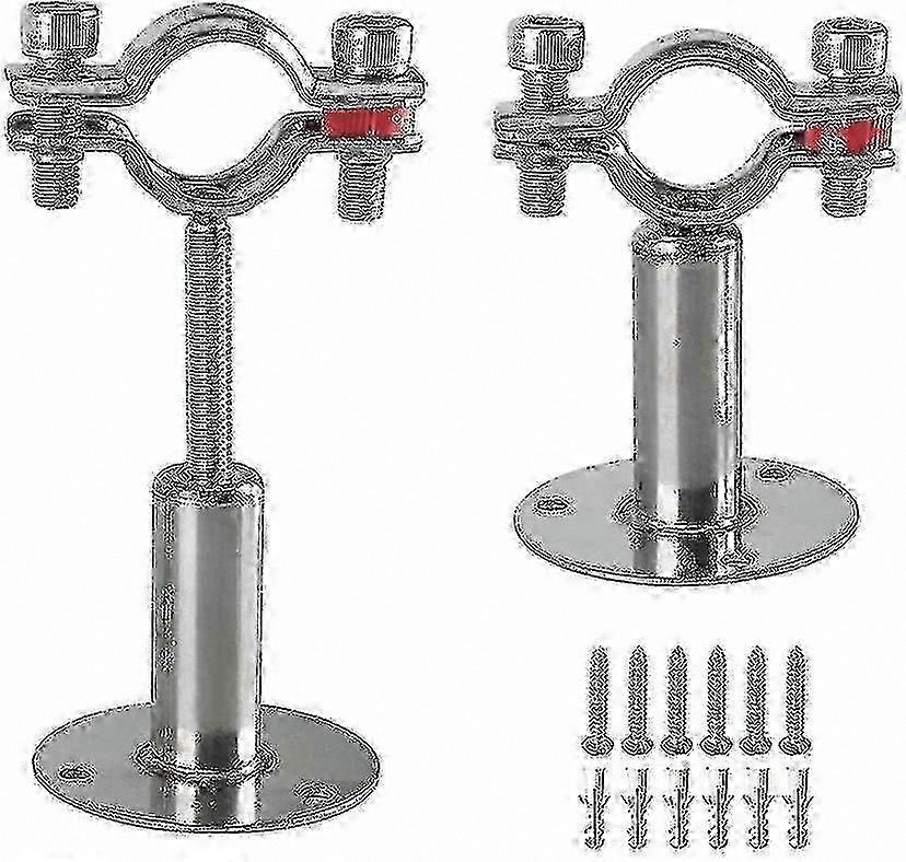 Adjustable Stainless Steel Pipe Brackets, 2 Pack Wall/Ceiling Mount Clamps with Screws for Pipe Support