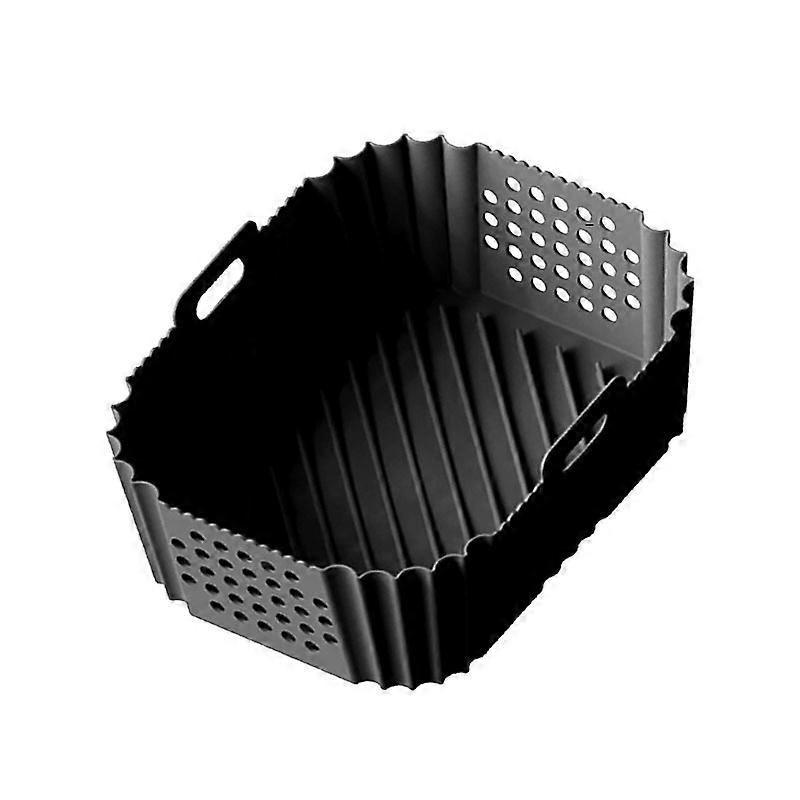 Air fryer silicone baking tray with holes, rectangular and square baking pads, heat-resistant and easy to clean