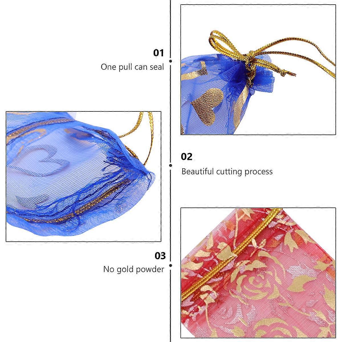 Candy Bag Drawstring Bag for Storage Use 200Pcs Assorted Color Organza Gift Pouch