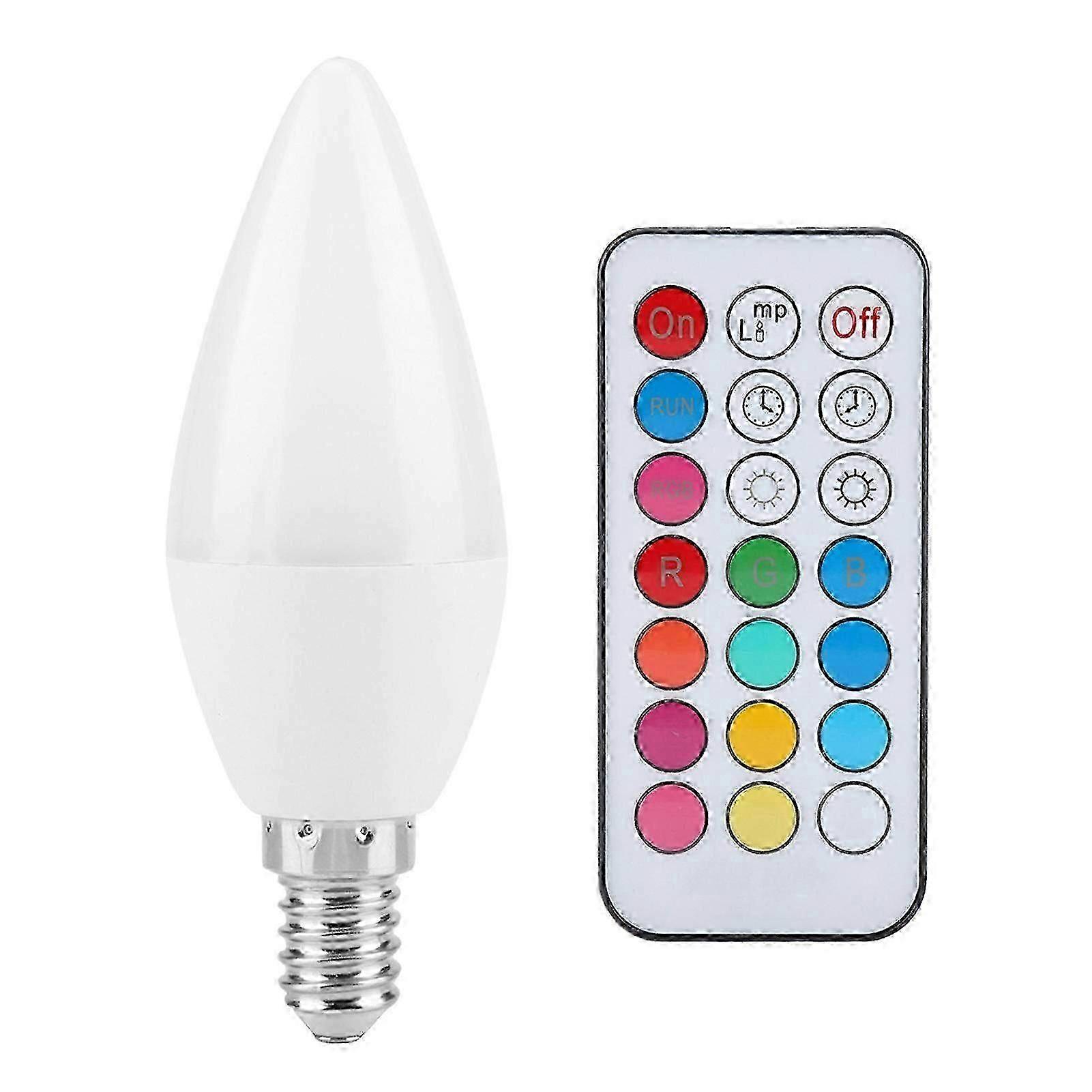 3W Multicolor Changing LED Candle Light Bulb with Remote Control - E14 RGB & Cool White, AC85-265V - Energy Efficient Decor Lighting