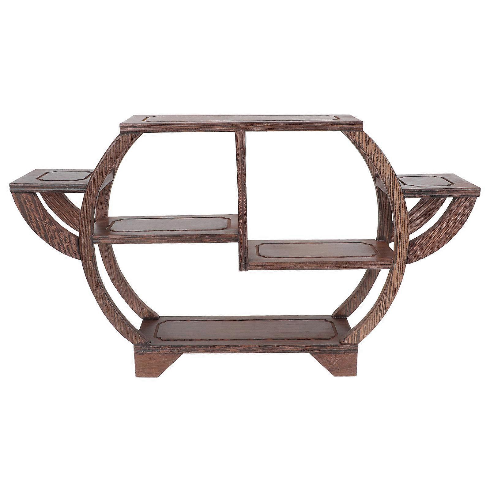 Antique Display Stand Wood Storage Rack for Home Use