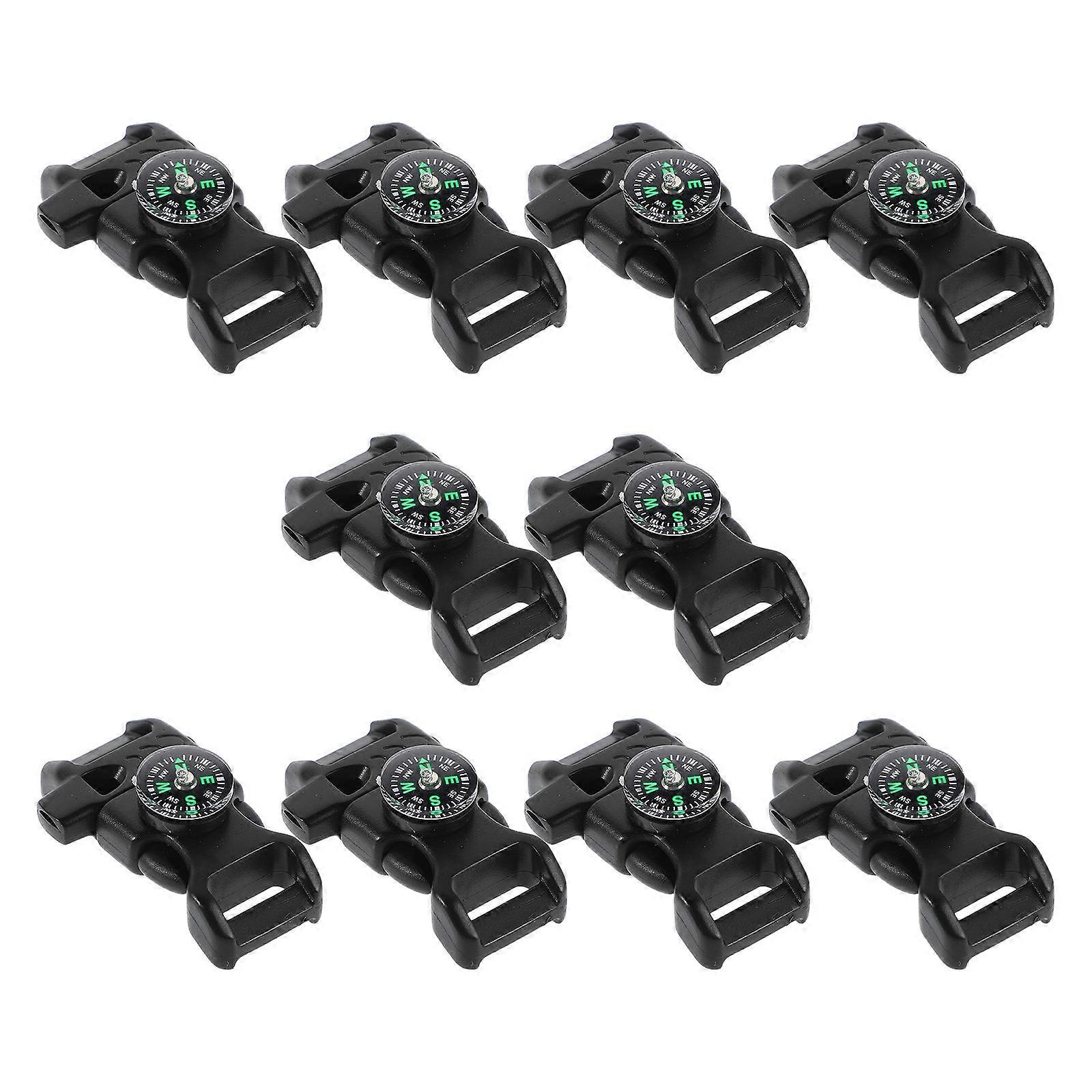 Plastic Buckle for Outdoor Emergency Use with Compass and Whistle 30Pcs