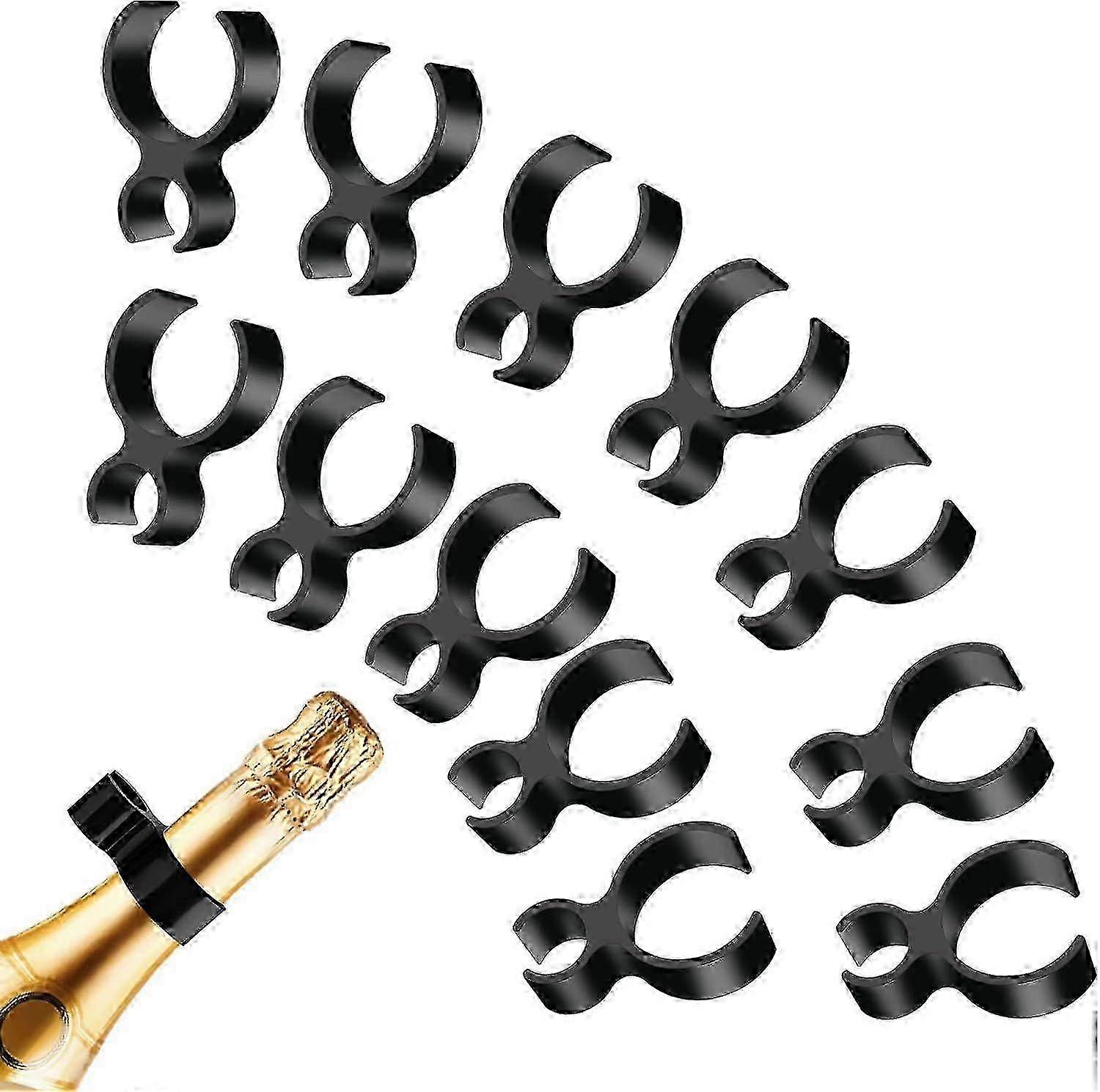 12-Piece Champagne Bottle Sparkler Clips, Single Bottle Holder for Sparkling Wine 25-26