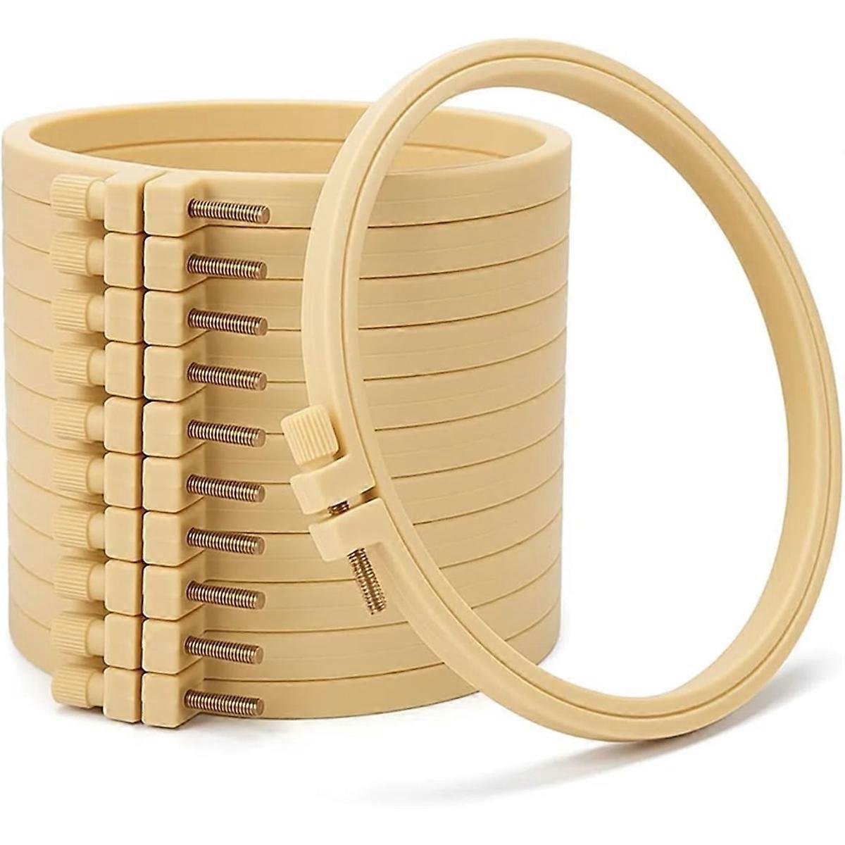 12 Pcs 6 Inch Embroidery Hoop Set, Round - Hoops