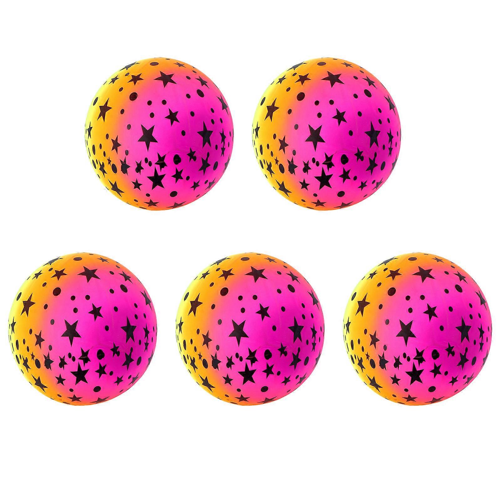 Elastic Beach Ball Rainbow Ball for Playing Use 5Pcs