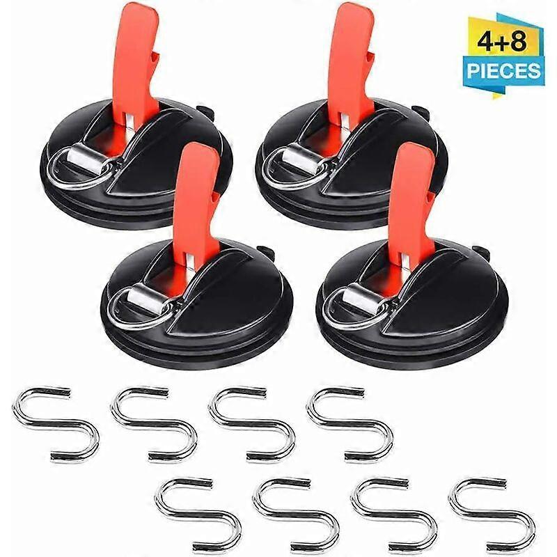 Suction Cups - with 8 S-Hooks, Multi-Functional Suction Cups for Awning, Shade