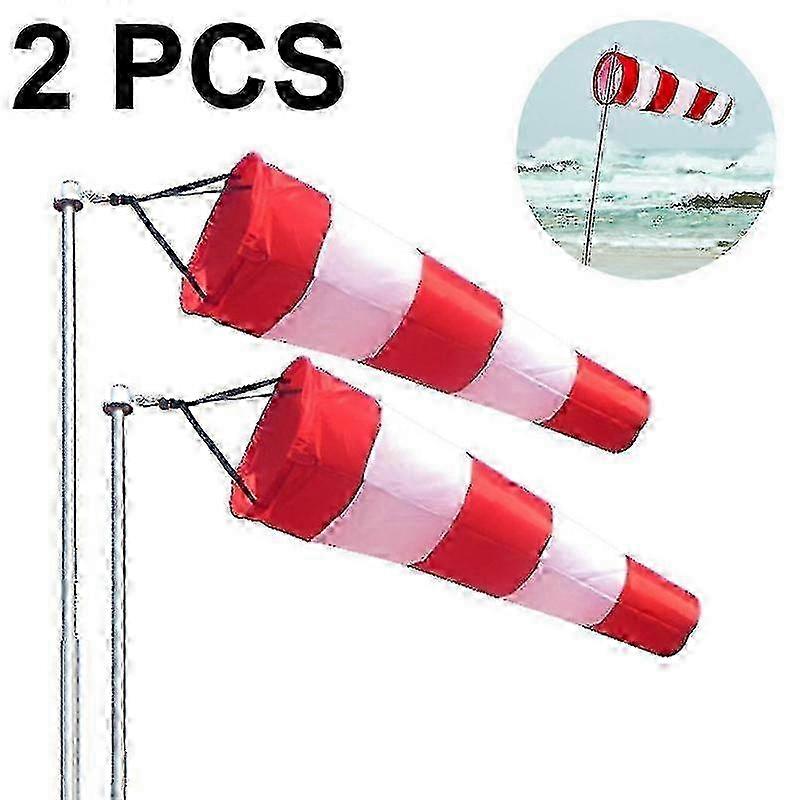 2 Pcs Weather Vane Outdoor Rotating Windsock with Rip-Stop Material & External Anemometer Package2025