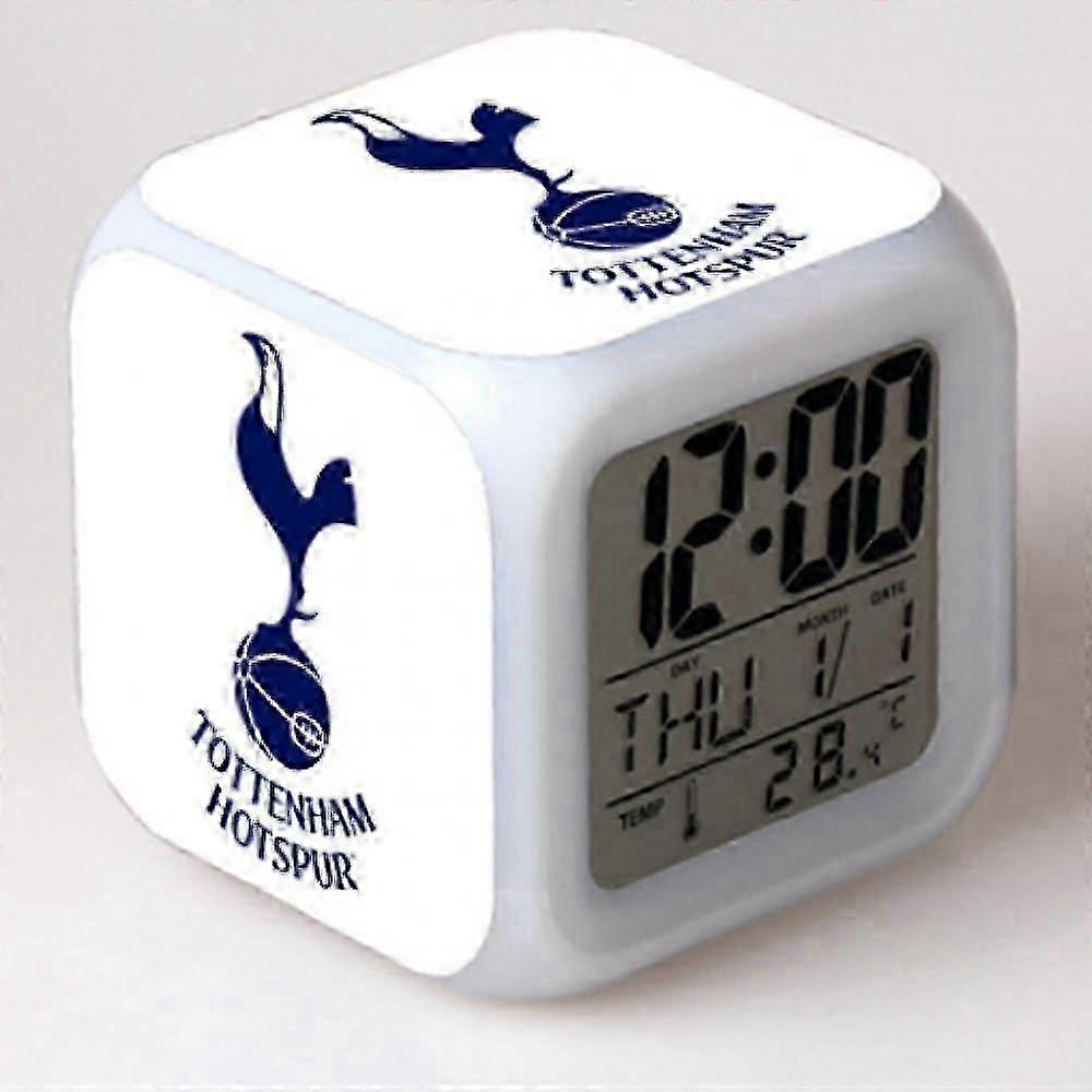 25-26 SSRGV Football League Colorful Alarm Clock, LED Digital Color Changing Square Alarm Clock, Creative Alarm Clock Giveaway Gift (shape S