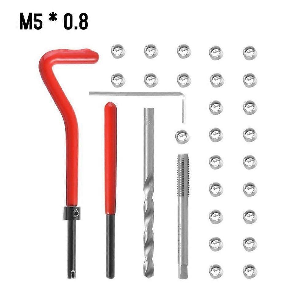 30Pcs Metric Thread Insert Kit M5 M6 M8 M12 M14 Helicoil Car Pro Coil Tool M5 * 0.8