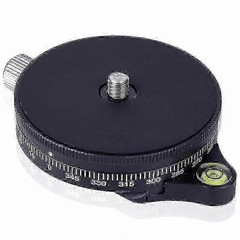 Aluminum Panoramic Tripod Head with Bubble Level, 0.95cm Screw, 22 Lbs Capacity, Camera Pan Base Included