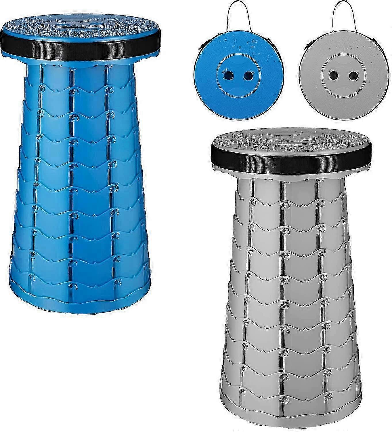 25-26 2 Pack Portable Telescopic Stool Collapsible & Retractable Folding Chair for Adults Lightweight Telescoping Foldable Seat Max Load Cap