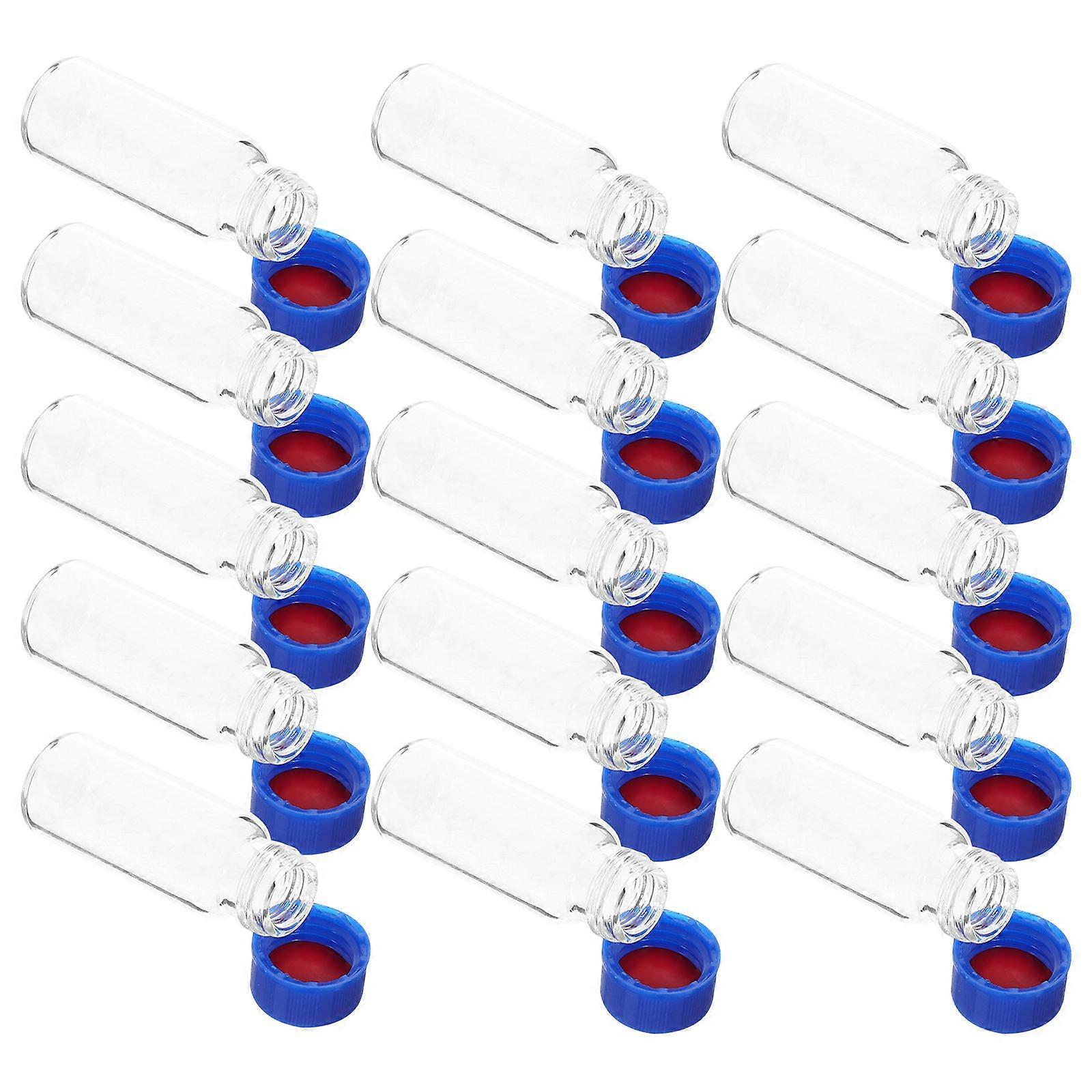 Glass Vials Sampling Vials for Storage Use 100Pcs Transparent Glass Bottles with Lids