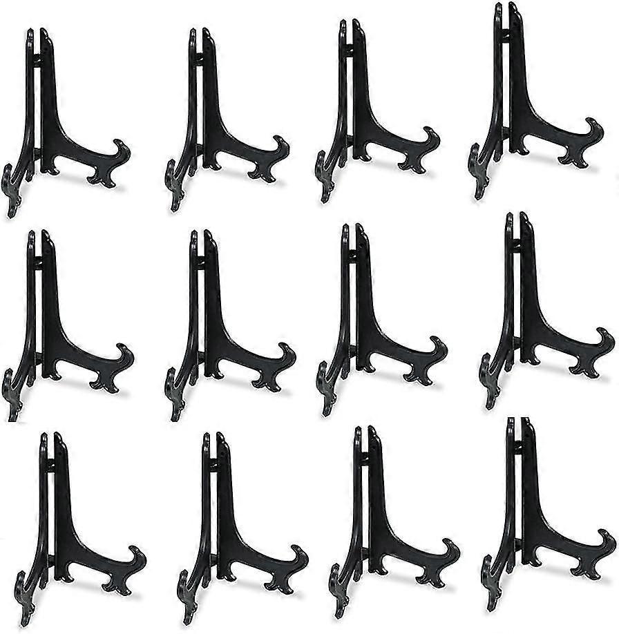 New Models3" Black 12pcs/set Plastic Easels Plate Display Stands Picture Frame Stand Holder