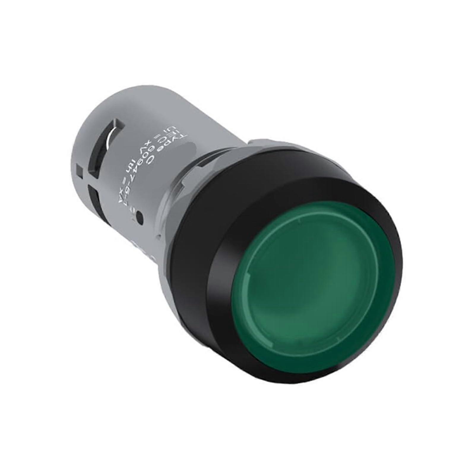 Illuminated Flat Push Button SelfLocking 24VAC/DC 1NO Green