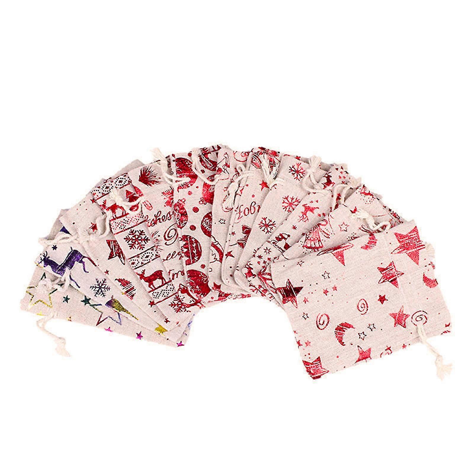 Drawstring Pocket Calendar 24 Number Sticker Storage Bag Gunny Bag Set