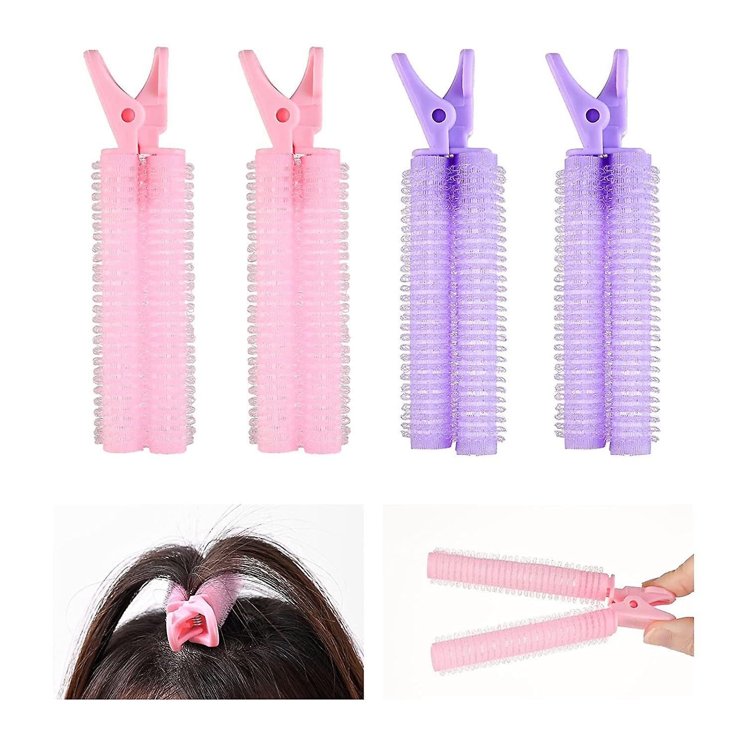 Hair Rollers Volumizing Root Clip Curlers Bang Roller Set Self Grip Holding Sticky Double Layer Bangs Hairdressing DIY Styling Accessories Tool for Lo