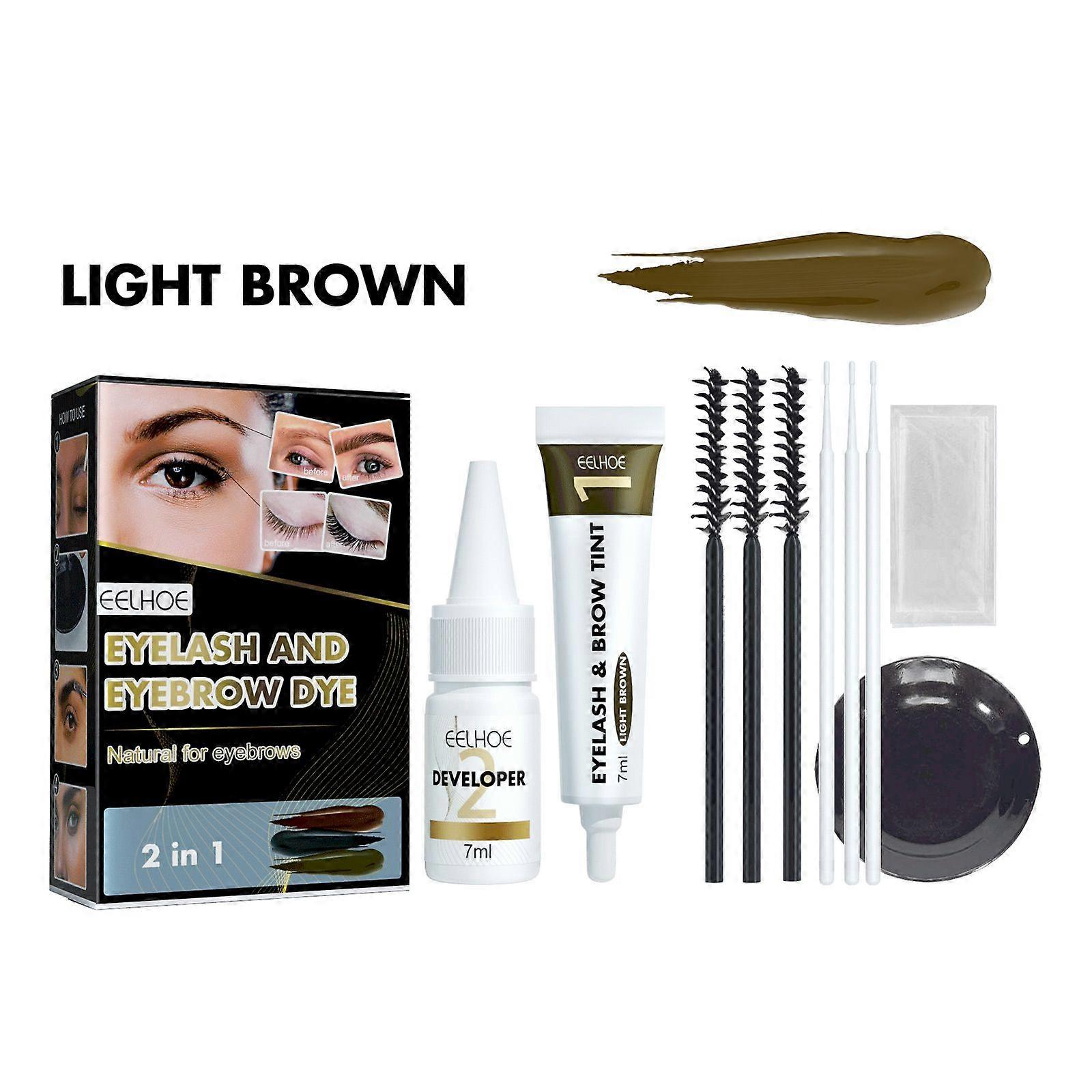 Eelhoe Eyebrow Dye Eyelash Set Sweat-Proof Non-Fading Non-Blooming Two-In-One Eyelash Eyebrow Dye Set