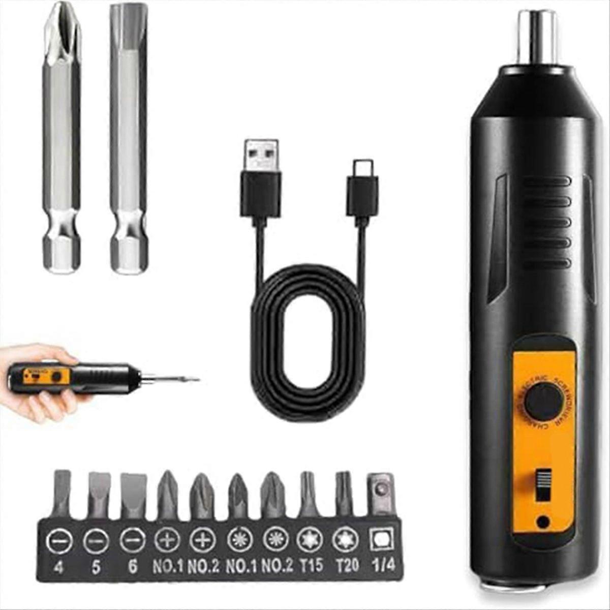 Electric Screwdriver,Automatic Home Repair Tool Kit with Led Light, B