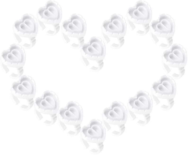100pcs Disposable Glue Rings For Lashes Smart Glue Ring Cup,lash Glue Rings For Eyelash Extensions (white)
