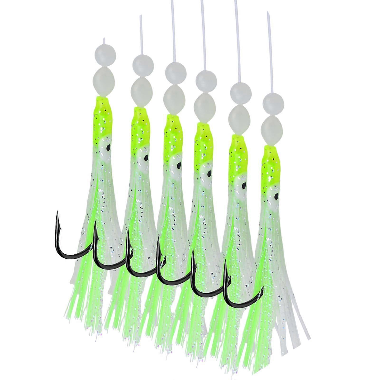 Fishing Lures Glow Jigs For Squid Jigging With Skirt And Cuttlefish Hook For Trolling