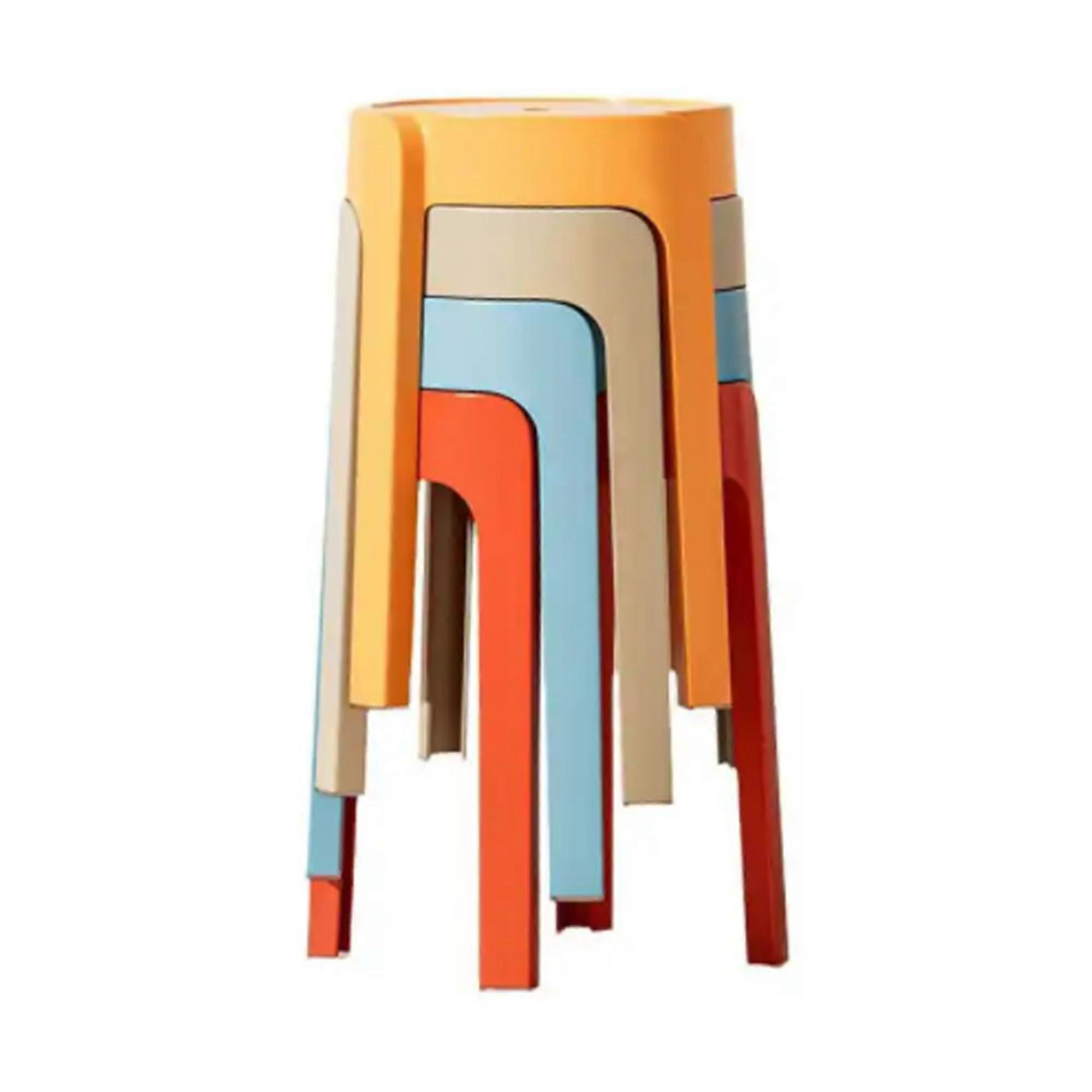 Plastic Stackable Stools 12.2Inch 4Piece Nesting Set, Portable Classroom Stool Home School Office Use