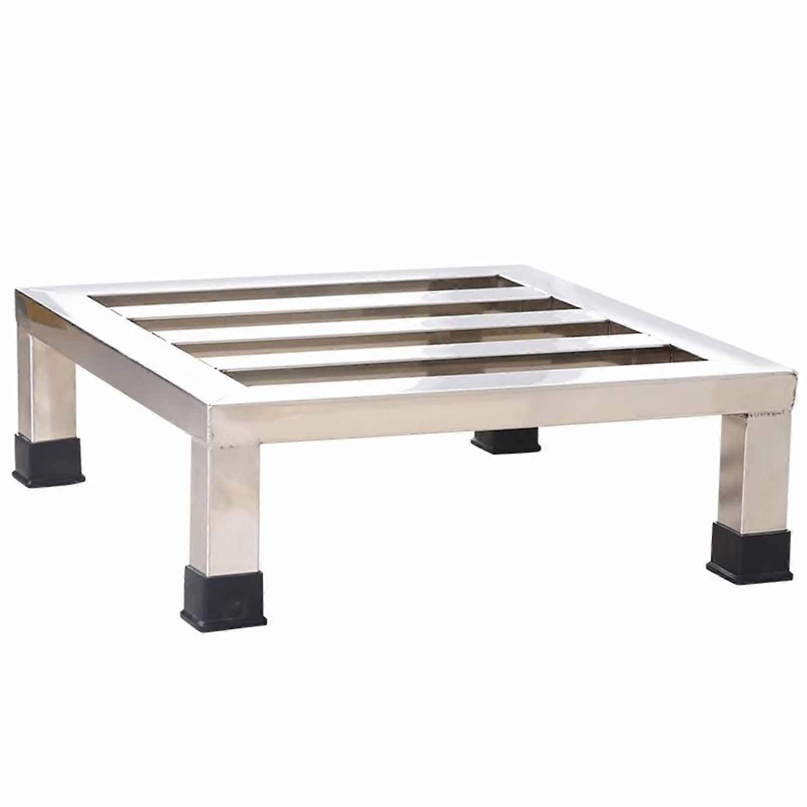 Stainless Steel Floor Bracket Rectangular Shelf For Washer And Fridge 35x35x15cm Silver Durable Base Stand