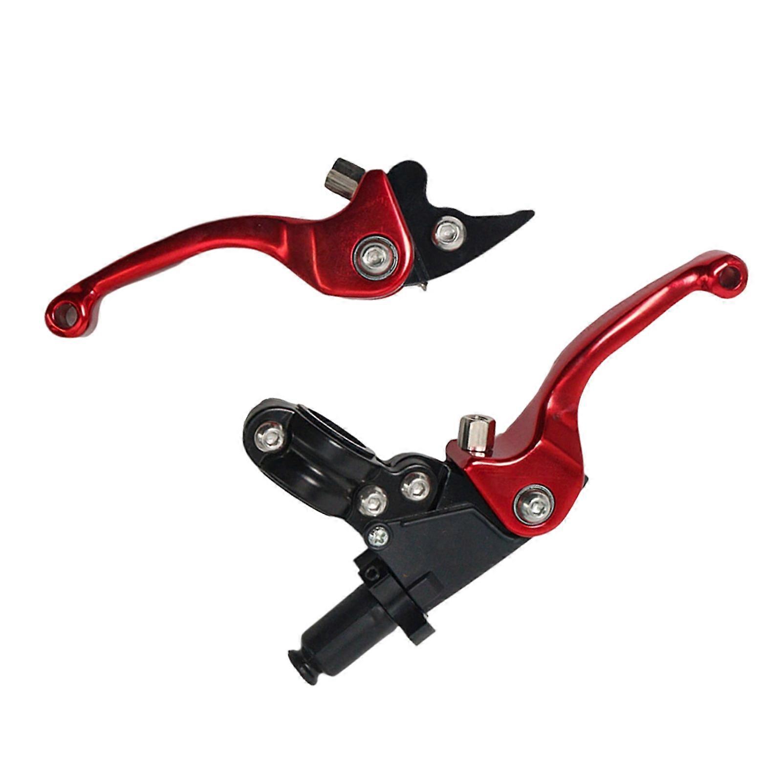Aluminum Motorcycle Brake Lever Handlebars With Foldable Design And Adjustable Ergonomic Handle For Enhanced Safety 2pcs  Red