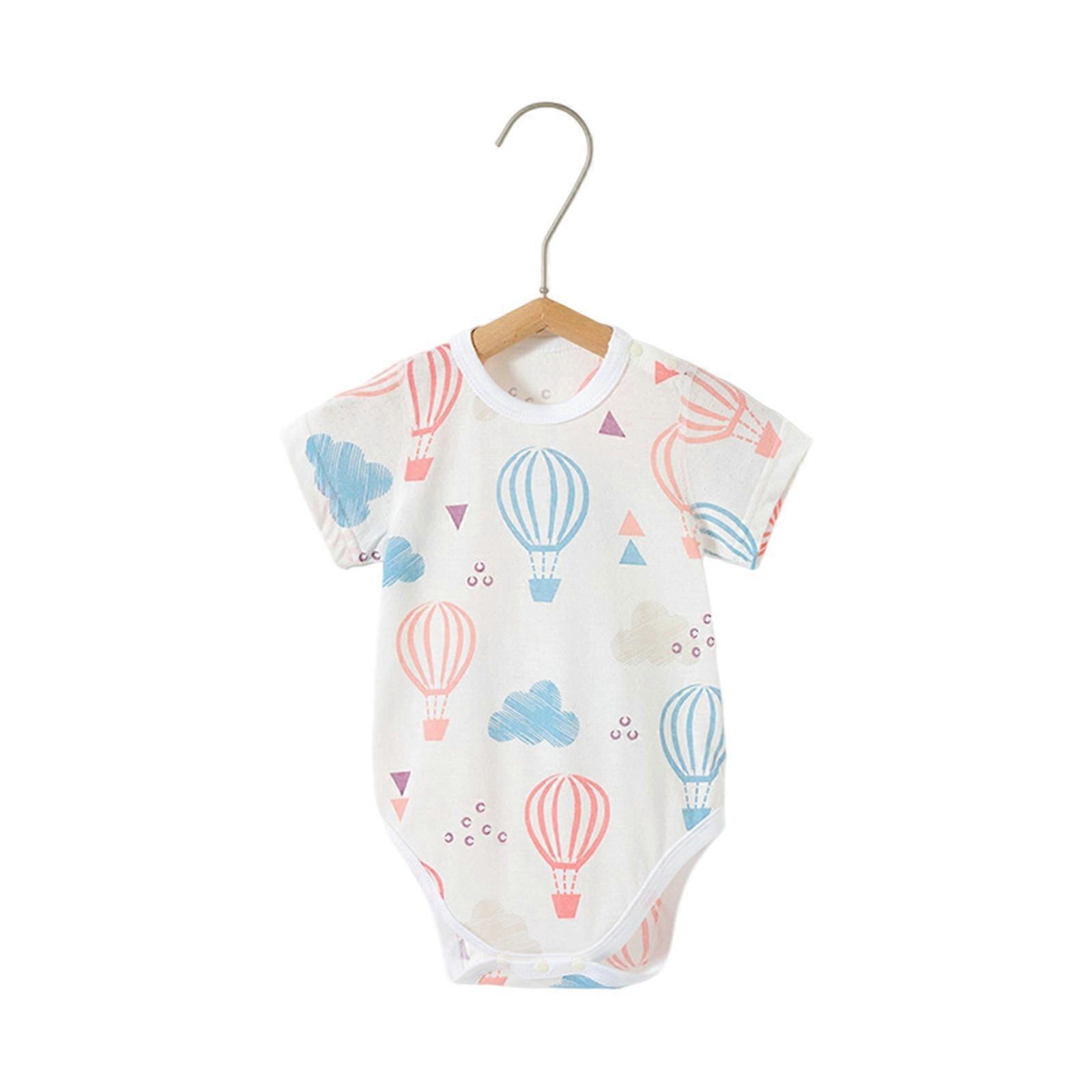 Soft Breathable Cotton Jumpsuit Baby Short Sleeve Romper for Summer Outings and Daily Play with Snap Closure Design Multicolor