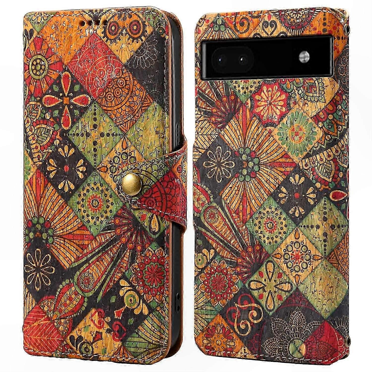 Pixel 6a Leather Wallet Case with Stand & Pattern Printing