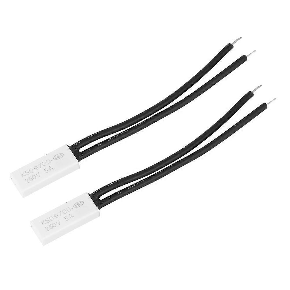 2pcs KSD9700 Normally Closed Temperature Control Switch Thermal Protector Plastic Probe65℃