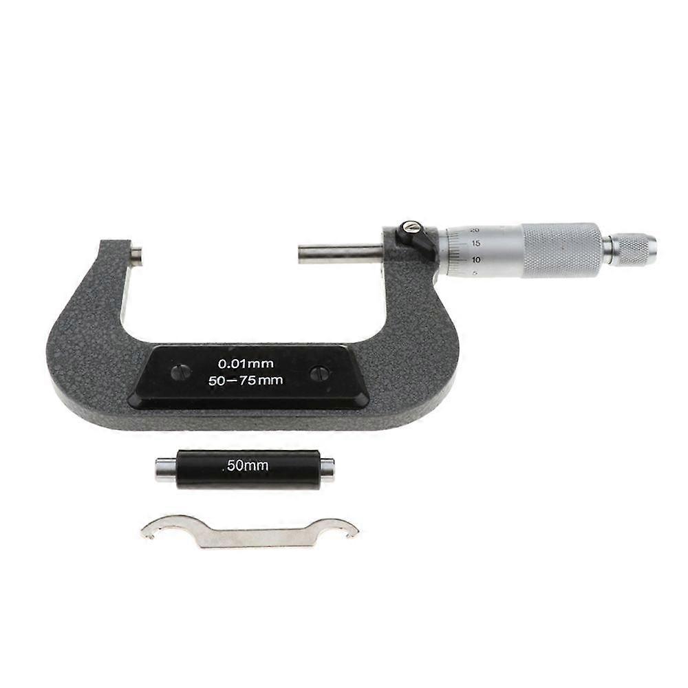 Outside Micrometer Vernier Caliper Wrench Set Gauge Measuring 50-75mm