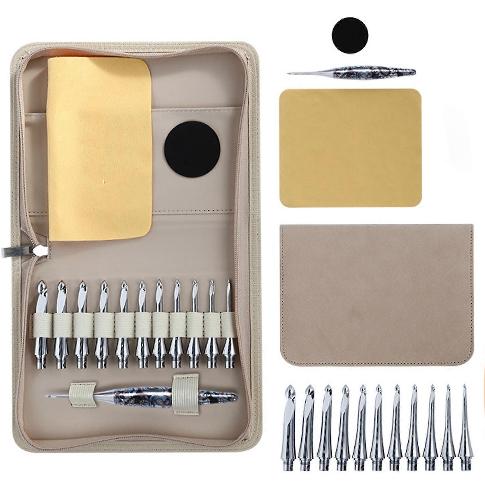 Interchangeable Tunisian Crochet Hook with 11 Size Tip Ergonomic Handle Tunisian Crochet Hook Knitting Tool 3.5mm-10mm Multicolor