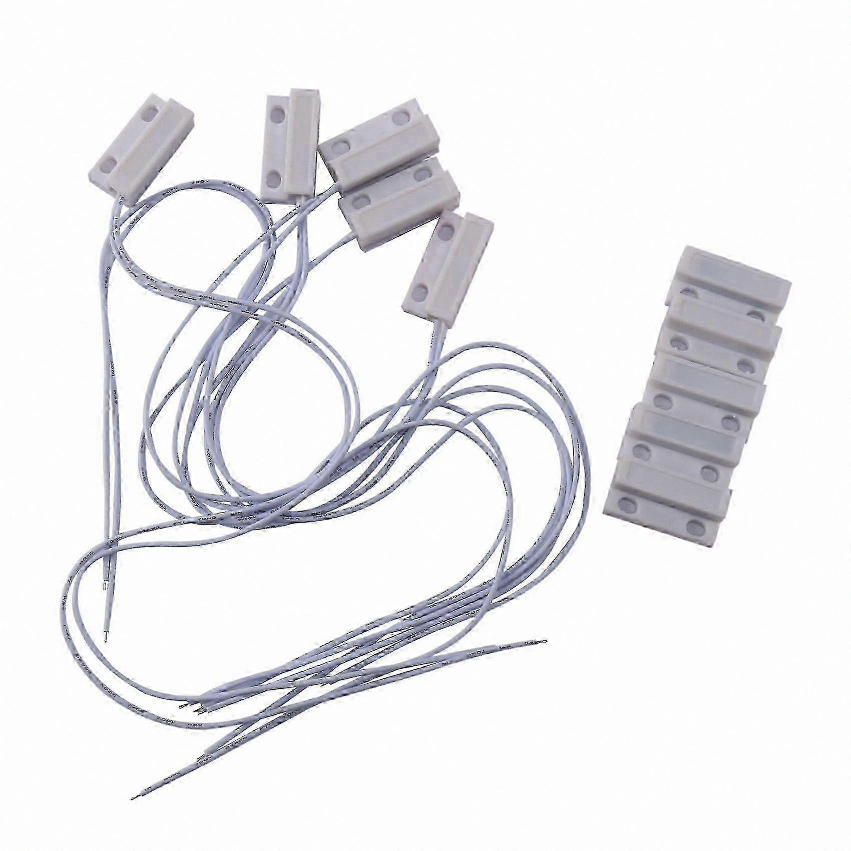 5 Pack Wired Door and Window Sensors for Home Security Systems, Magnetic Switches with Normal Open Function When AlignedWhite SZRH