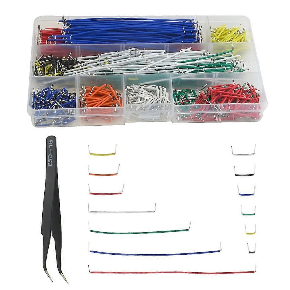 560Pcs 8 Colors 14 Kinds 2.54mm Jumpers Wire Kit With PVC Soldering DoubleEnd Tinning Connectors And Tweezer For Breadboard PCB
