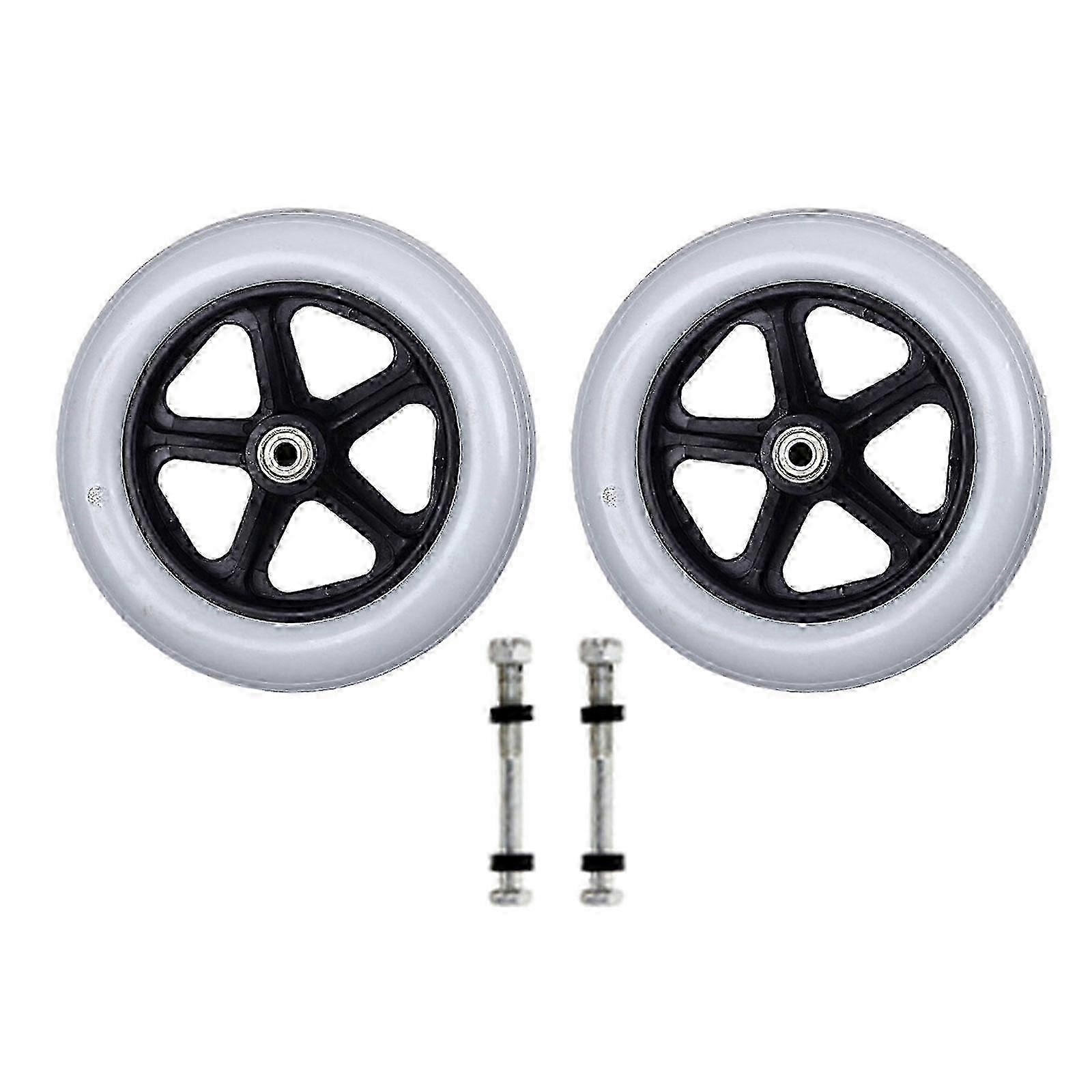 Wheelchair front wheels 6/7/8 inch solid universal caster replacement pair Edition 1110