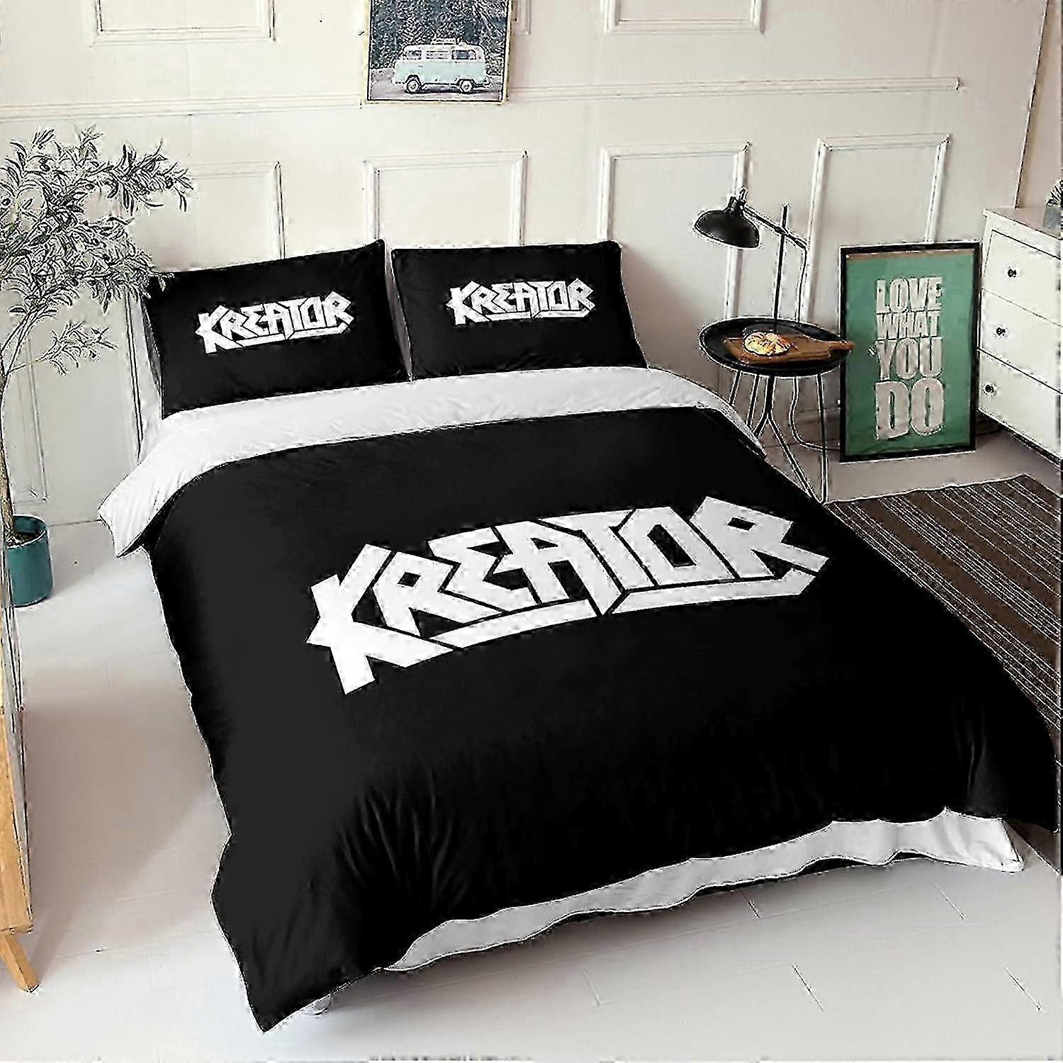 غطاء لحاف كريتور غطاء لحاف معدني ثقيل روك باند غطاء لحاف من الألياف الدقيقة ناعمة للأطفال والمراهقين كينج 135 * 200 سم