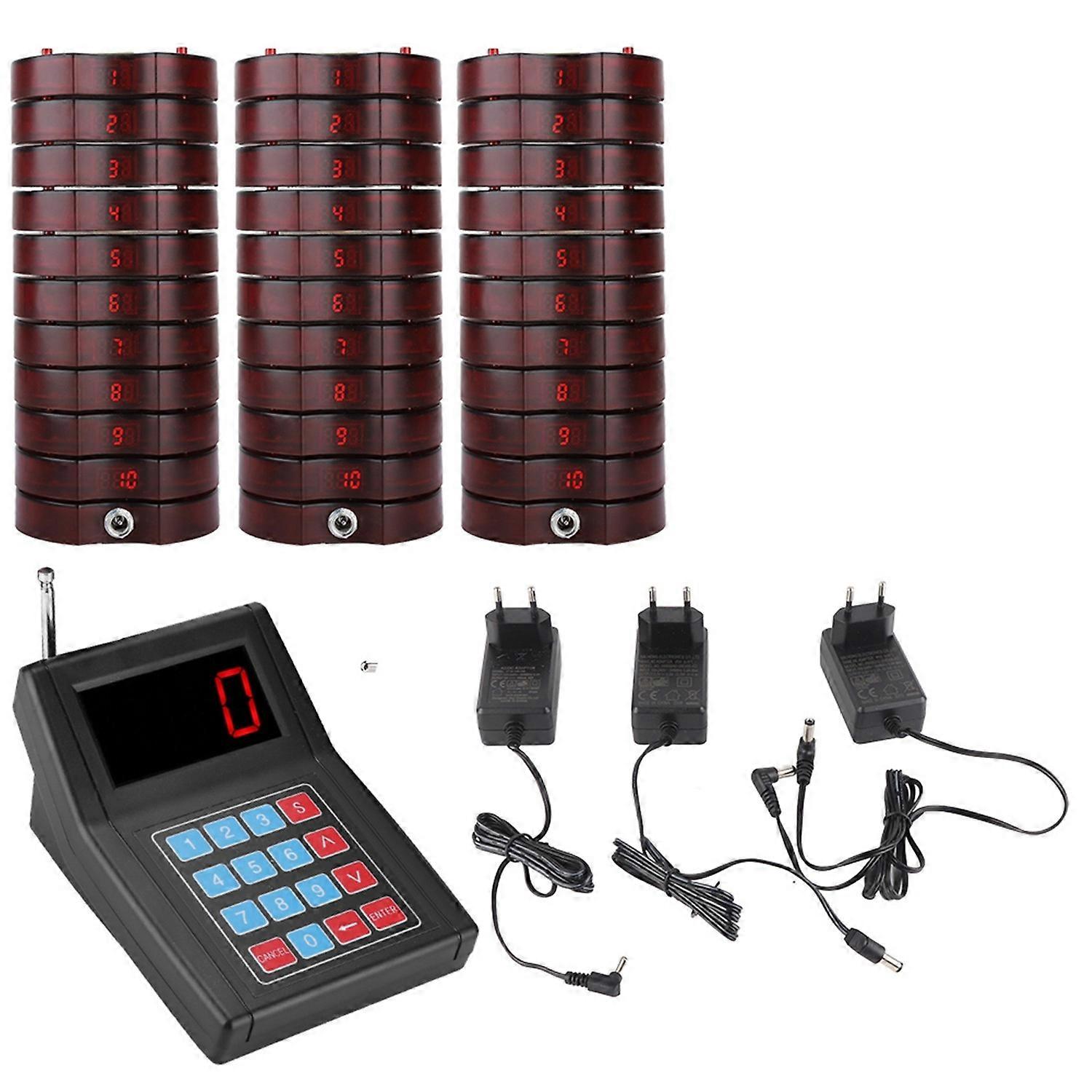 SU‑668 30‑Receiver Pager Waiter Calling Wireless Paging Queue System Red