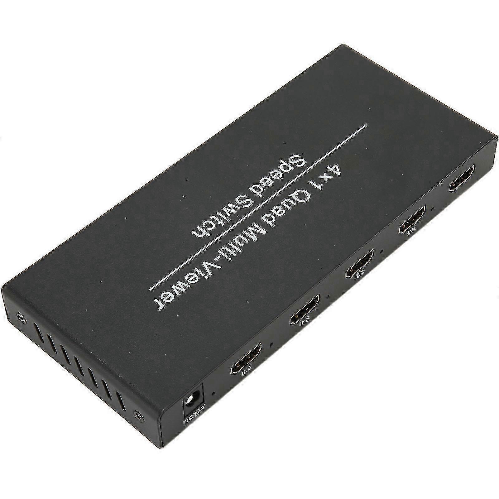 4X1 HD Multimedia Interface Multi Switcher 4 in 1 Out 1080P At 60Hz HD Multimedia Interface Multi Viewer 100‑240V UK Plug