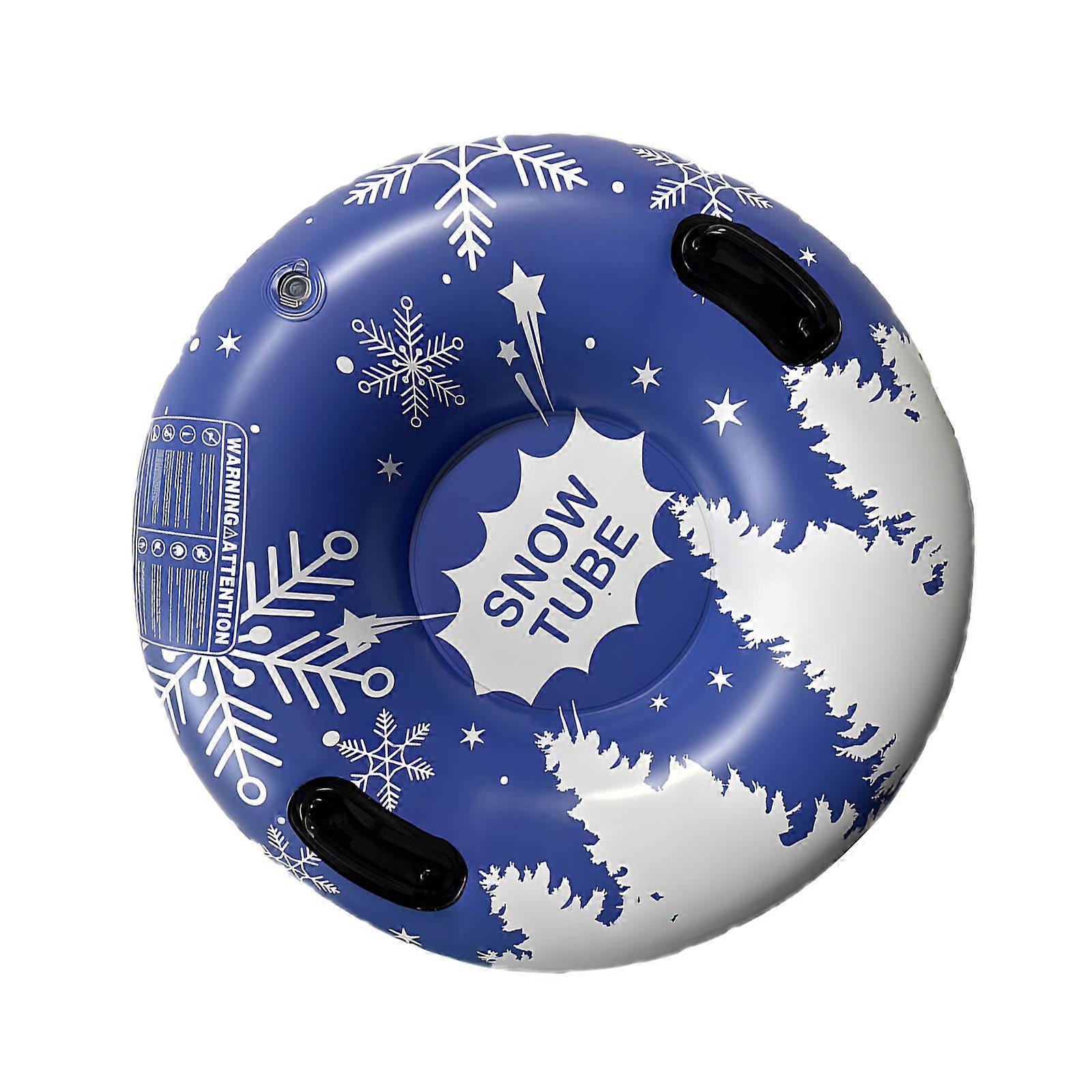 Inflatable Snow Sled with Handles Thickened Winter Inflatable Snow Tube PVC Sledding Tube Winter Snow Sledding Toy Multicolor