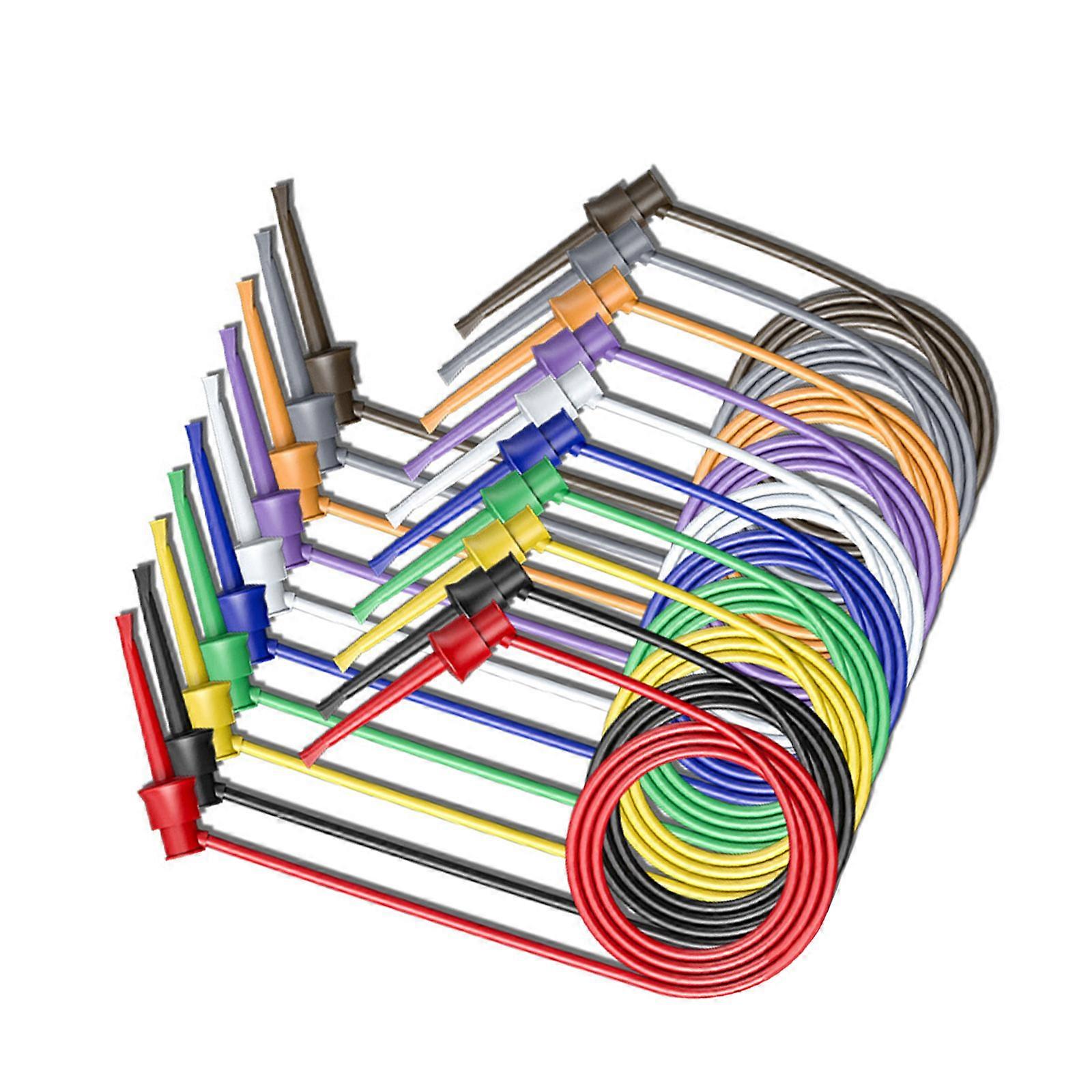 Multicolor Electrical Testing Hook Electronic Testing Cable High Conductivity Copper and Double Side Clip Design Multicolor