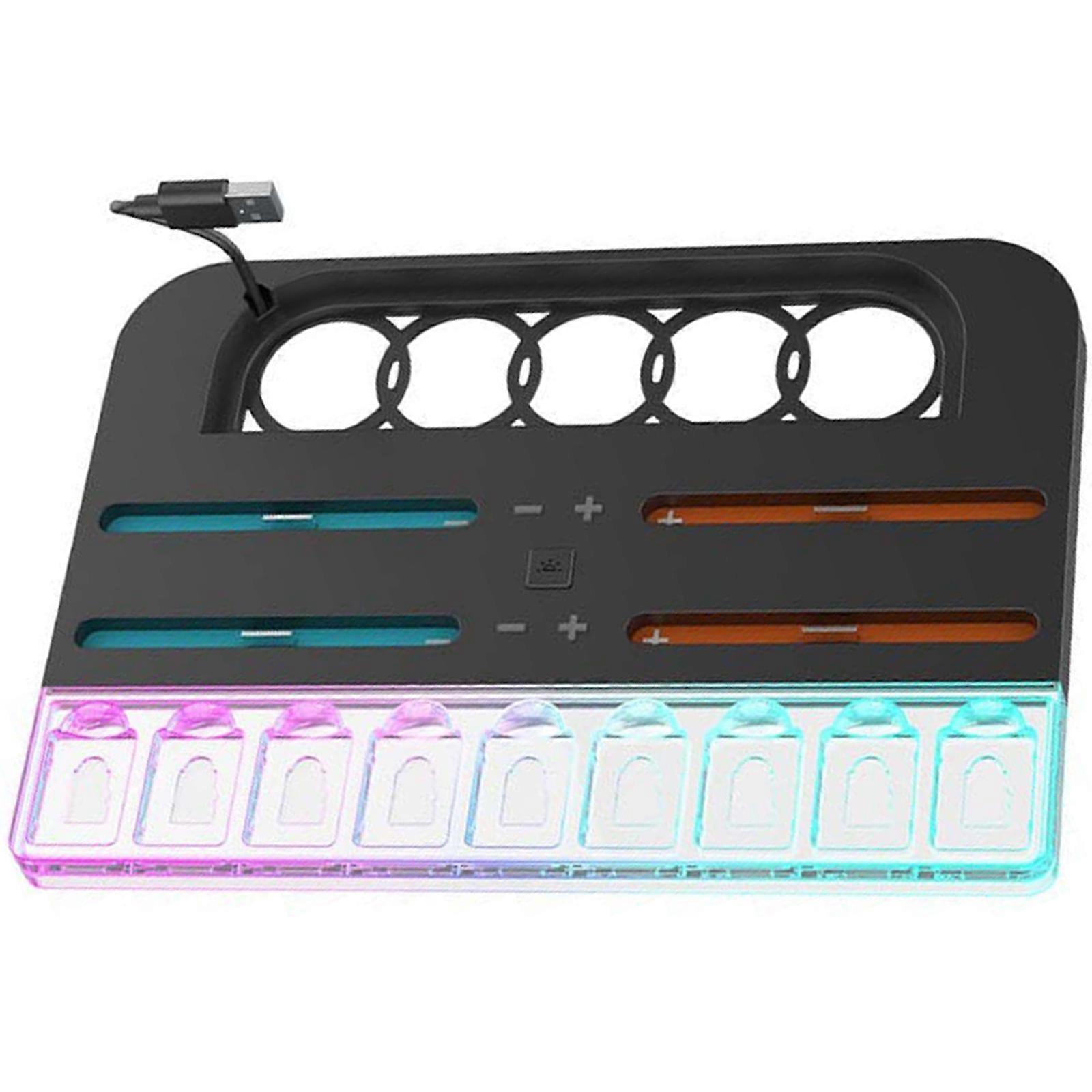 Fast Charging Controller Dock Integrated 9 Slot Cartridge Organizers & Dynamic  Lighting Effects Suitable for Switch2 Multicolor