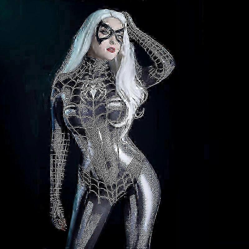 Women Cosplay Costume Spider-Man/Venom Role Play Suit One-Piece Jumpsuits for Halloween New z