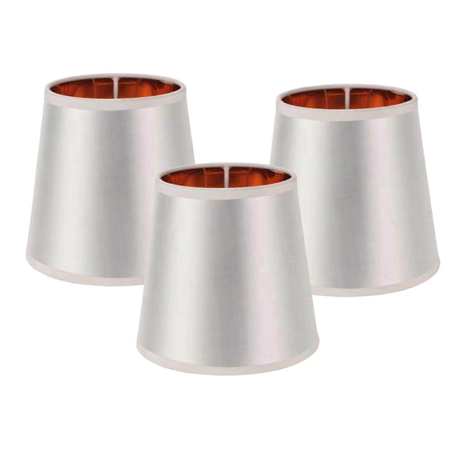 Pack of 3 Elegant Clip on Lamp Shades Lamp Shell Lighting Cover Fabric Texture Suitable for Chandeliers and Wall Sconces Multicolor