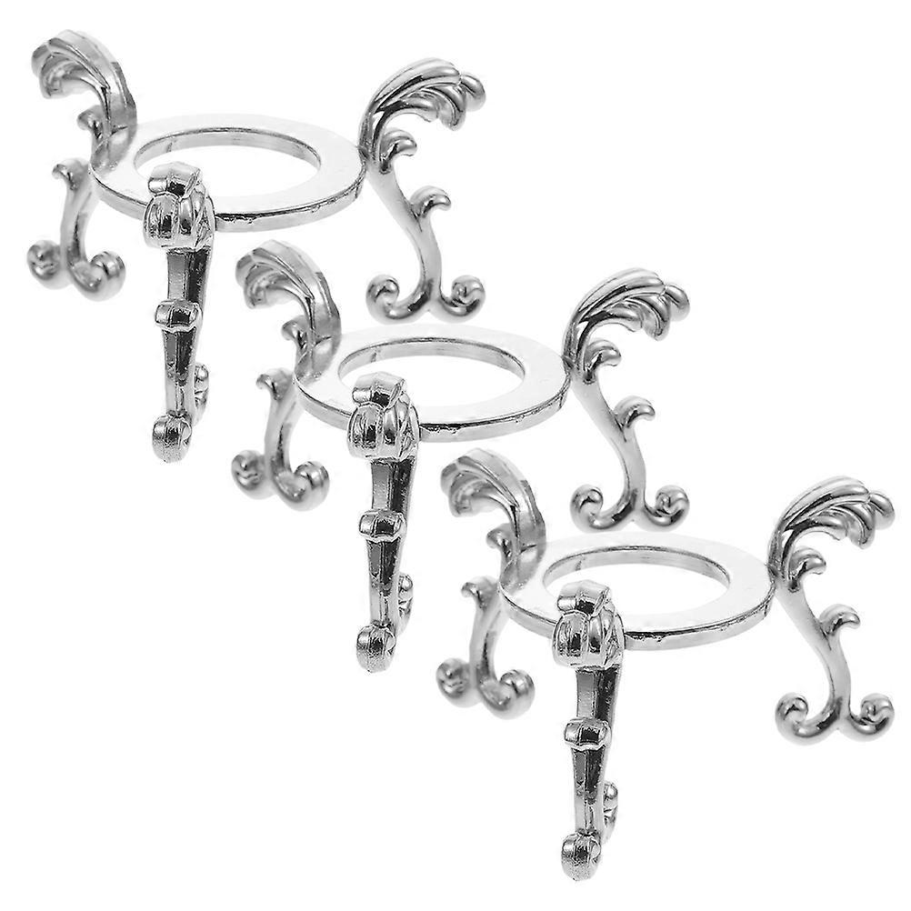 Crystal Ball Stands for Display Metal Sphere Base 3Pcs Silver