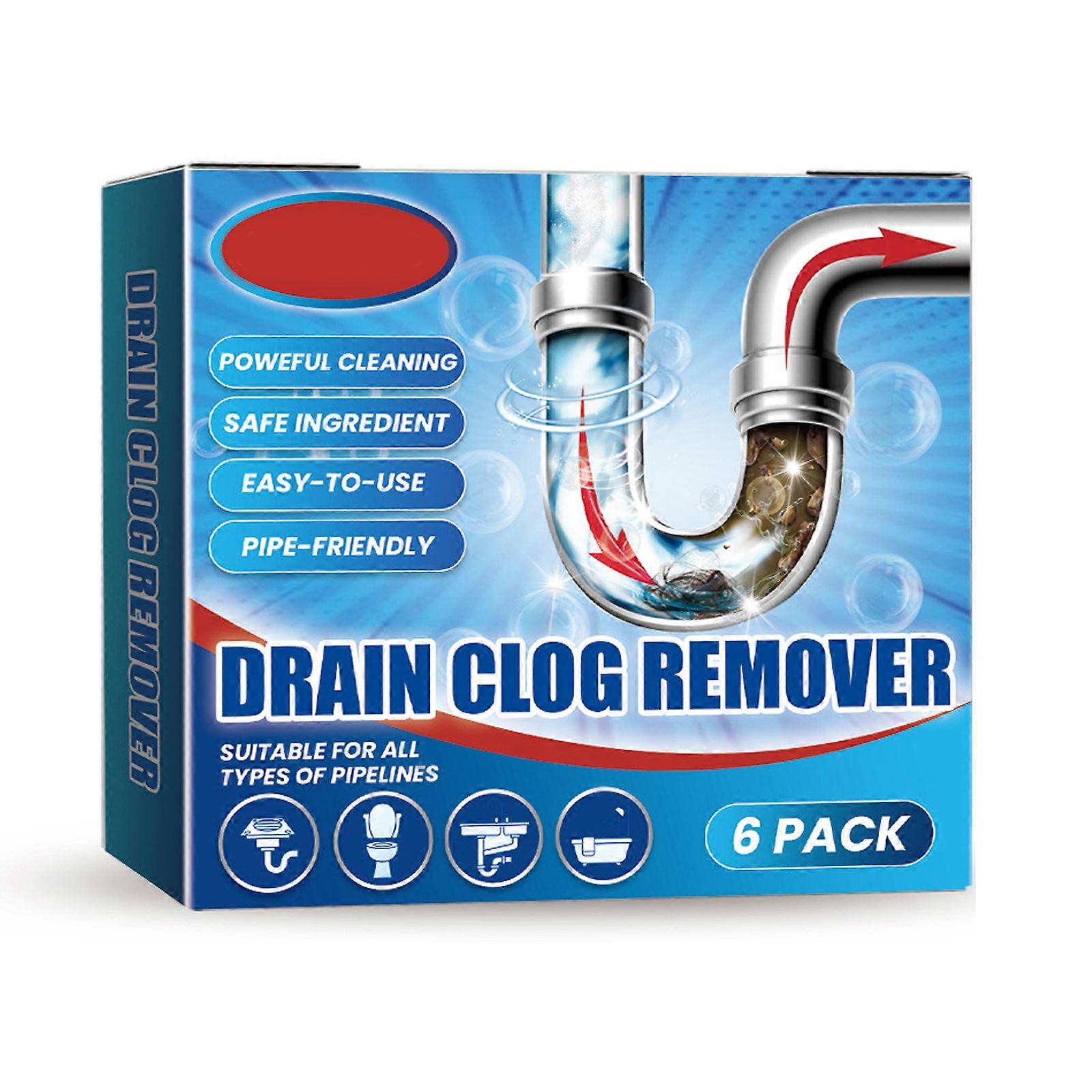 6pcs/box Drain Hair Clog Dissolver Drain Cleaner Deodorizing Powder Anti-clogging Pipe Unclogging Powder Plant Extracts Multicolor