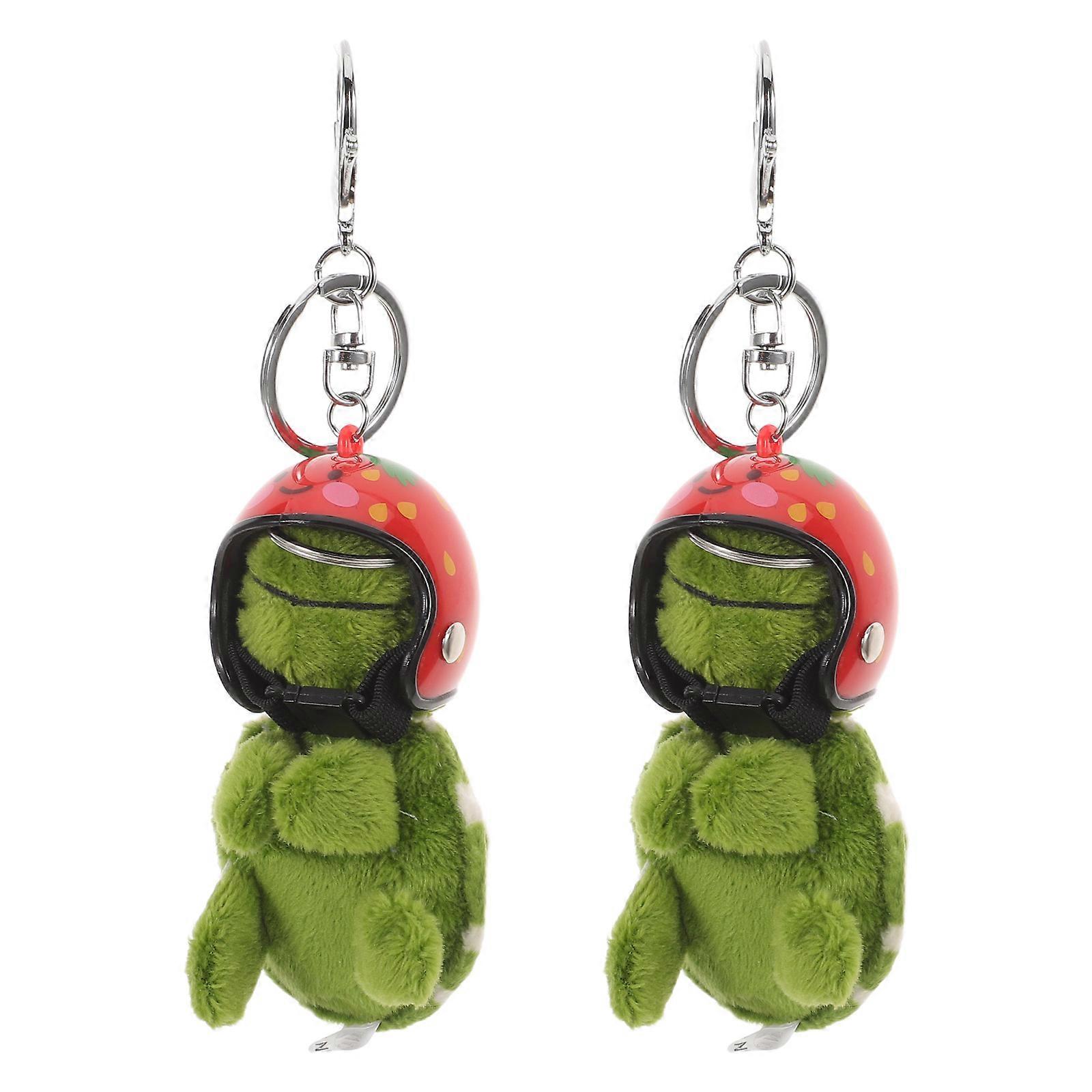 Plush Turtle Keychain for Decoration 2Pcs Cute Wearing Turtle Keyring
