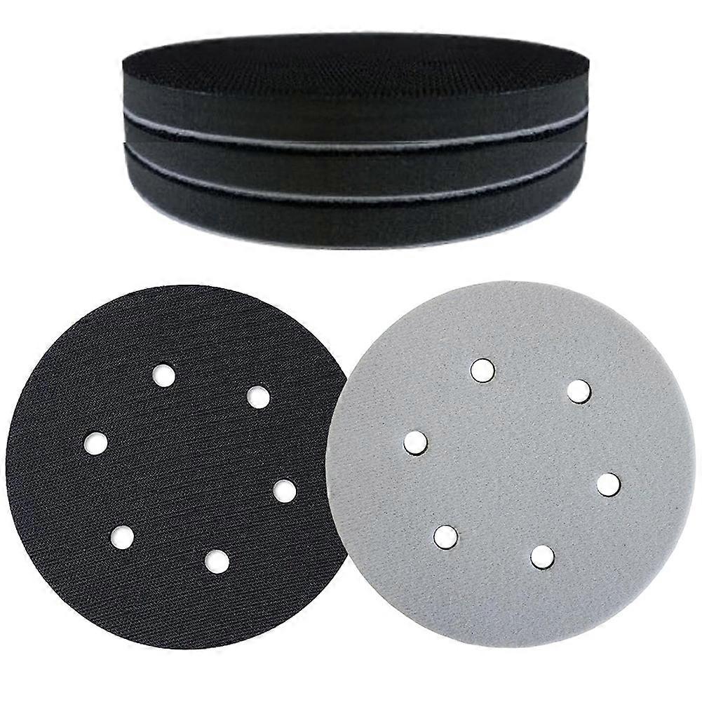 5 Pack 6 Inch Sanding Interface Pads Hook and Loop -Soft Density Sponge Cushion Buffer Backing Pads with EVA Foam